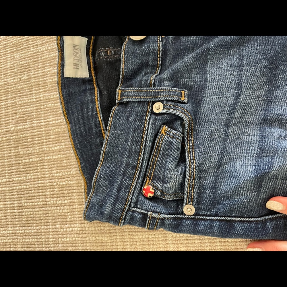Hudson Mid Rise Ripped Denim Jeans - Picture 7 of 10